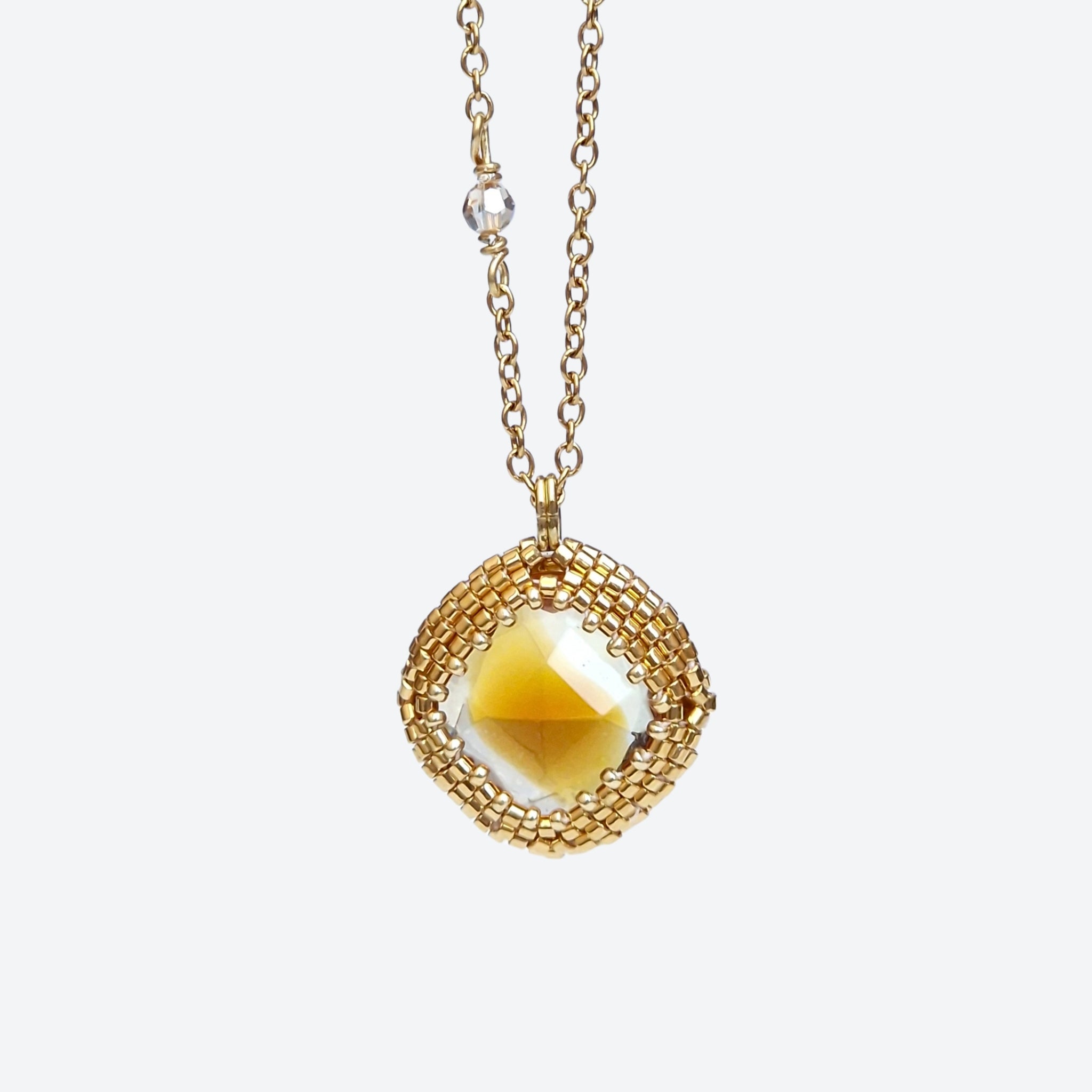 Amber Light Pendant Necklace