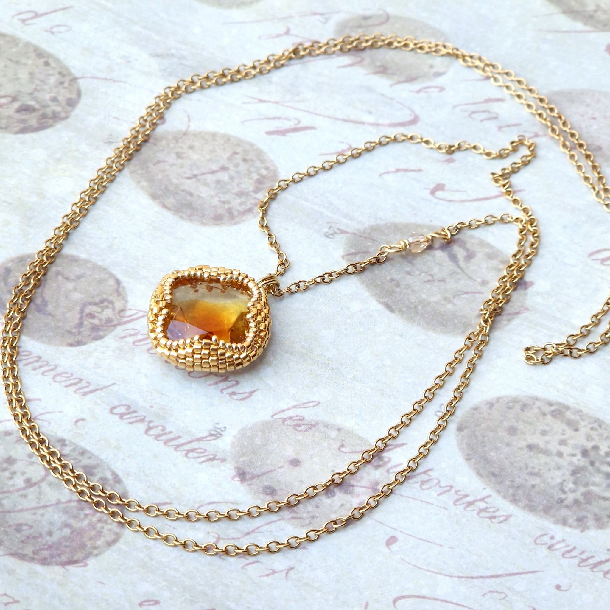 Amber Light Pendant Necklace